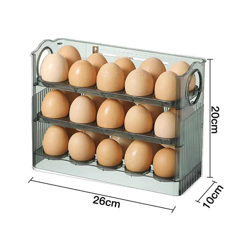 3 Layer 30 Cells Flip Egg Holder for Refrigerator