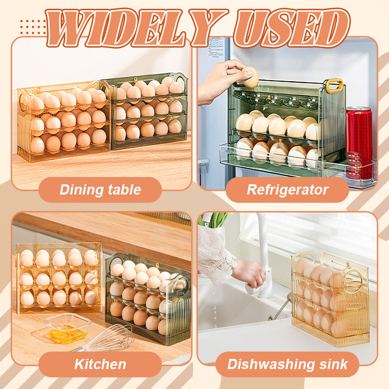 3 Layer 30 Cells Flip Egg Holder for Refrigerator