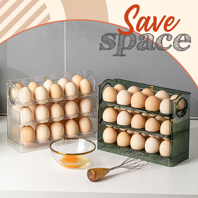 3 Layer 30 Cells Flip Egg Holder for Refrigerator